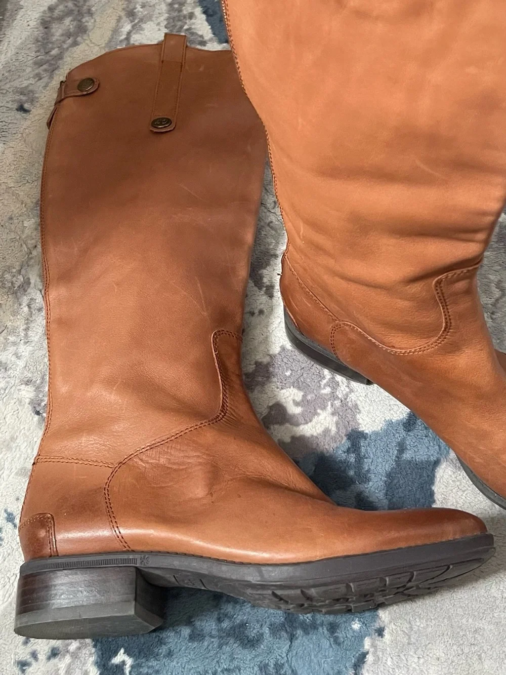 Sam Edelman Tall Leather Over-the-Knee Boots - Cognac